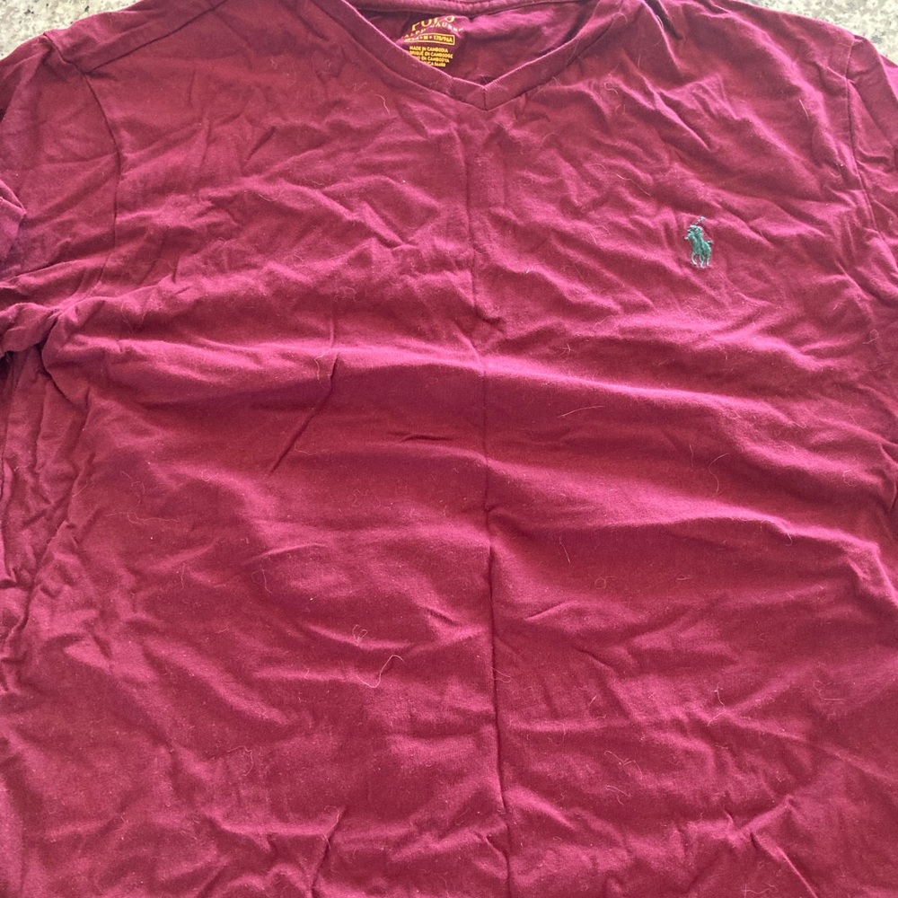 Ralph Lauren v neck shirt red medium